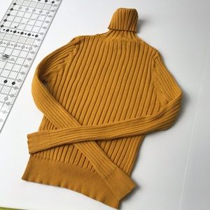 Yellow Zara Knit Sweater turtleneck